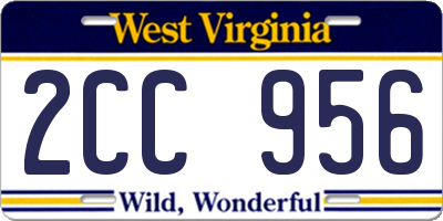 WV license plate 2CC956