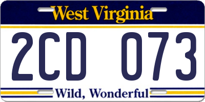 WV license plate 2CD073