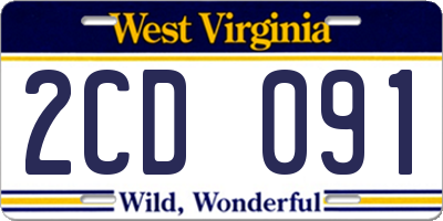WV license plate 2CD091