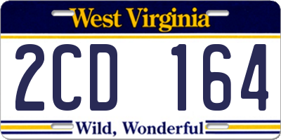 WV license plate 2CD164