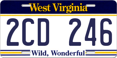WV license plate 2CD246