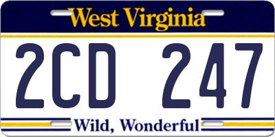 WV license plate 2CD247