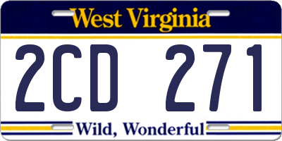 WV license plate 2CD271