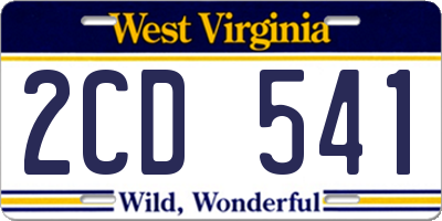 WV license plate 2CD541