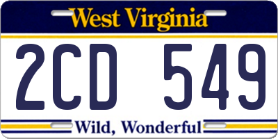WV license plate 2CD549