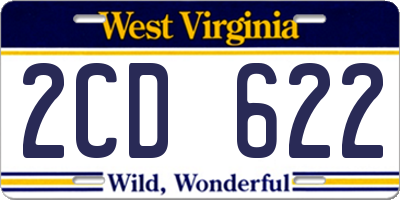 WV license plate 2CD622