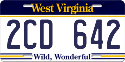 WV license plate 2CD642