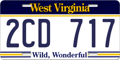 WV license plate 2CD717