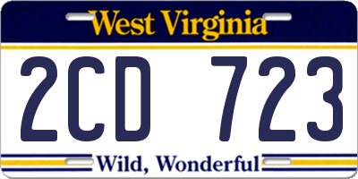 WV license plate 2CD723
