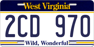 WV license plate 2CD970