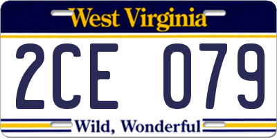 WV license plate 2CE079