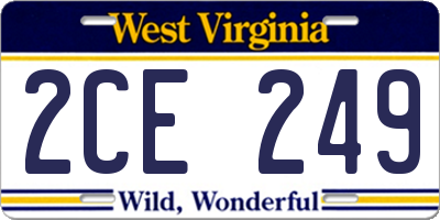 WV license plate 2CE249