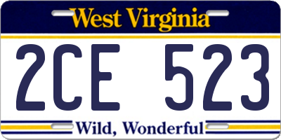 WV license plate 2CE523
