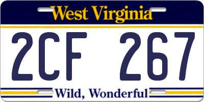 WV license plate 2CF267