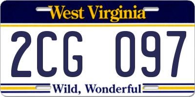 WV license plate 2CG097