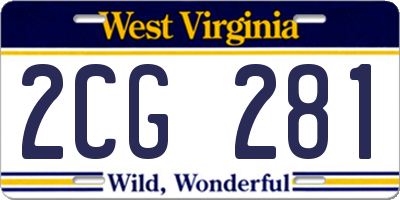 WV license plate 2CG281