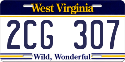 WV license plate 2CG307