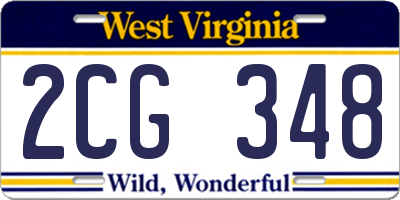 WV license plate 2CG348