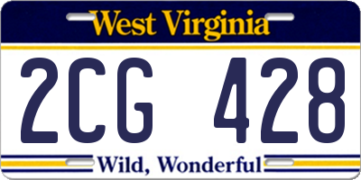 WV license plate 2CG428