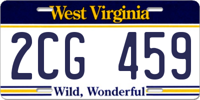 WV license plate 2CG459