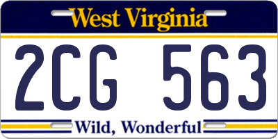 WV license plate 2CG563