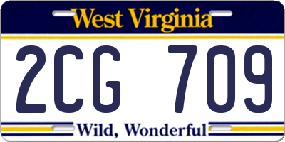 WV license plate 2CG709