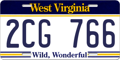 WV license plate 2CG766