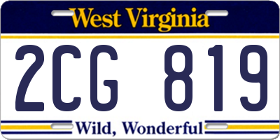 WV license plate 2CG819