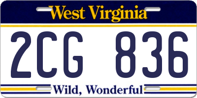 WV license plate 2CG836