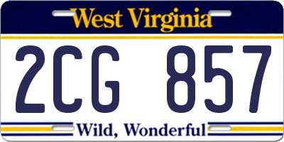 WV license plate 2CG857