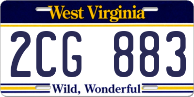 WV license plate 2CG883