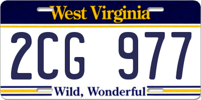 WV license plate 2CG977