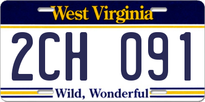 WV license plate 2CH091