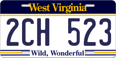 WV license plate 2CH523