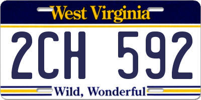 WV license plate 2CH592
