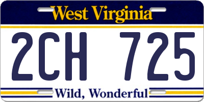 WV license plate 2CH725