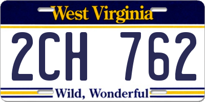 WV license plate 2CH762