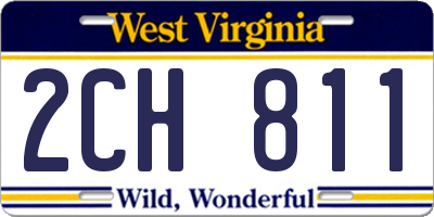 WV license plate 2CH811