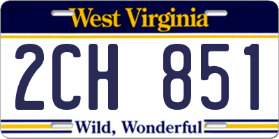 WV license plate 2CH851