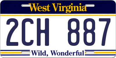WV license plate 2CH887