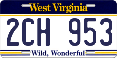 WV license plate 2CH953