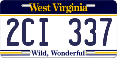 WV license plate 2CI337