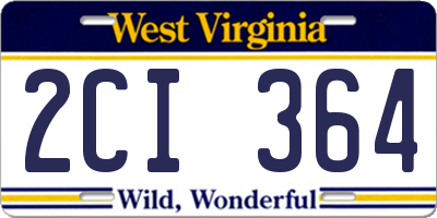 WV license plate 2CI364
