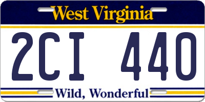WV license plate 2CI440