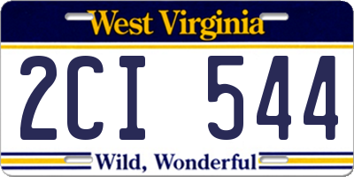WV license plate 2CI544