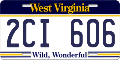 WV license plate 2CI606