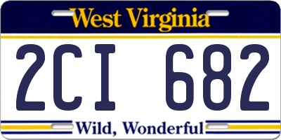 WV license plate 2CI682