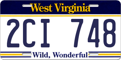 WV license plate 2CI748