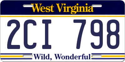 WV license plate 2CI798