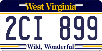 WV license plate 2CI899